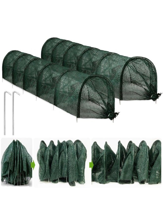 warmfarm 2 in 1 Portable Greenhouse Protection from Sun Heat,Garden Tunnel Shade Net Cover with Quick-Release Technology,Row Covers for Vegetables Plant Cover from Sun (Pack 2) - Image 1