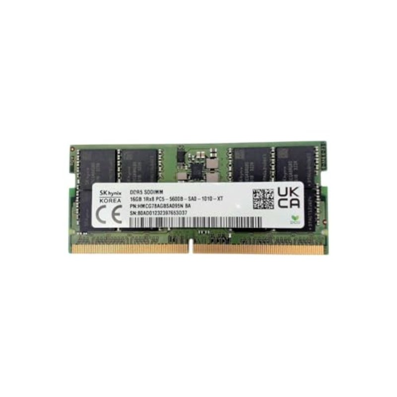 وحدة ذاكرة الوصول العشوائي DDR5 للكمبيوتر المحمول: 16 جيجابايت، 5600 ميجا هرتز، PC5-44800، Non-ECC، CL46، 262-pin SODIMM، 1.1V، رتبة واحدة x8، OEM، أسود، أداء عالي السرعة - Image 3