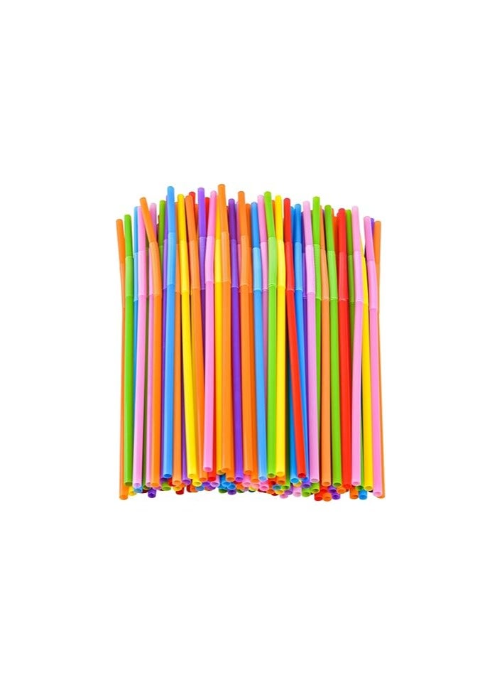 Risen 200 Pcs of Colorful Plastic Modeling Straws – Bendable, Extendable, Disposable, Safe, and Decorative Drinking Straws - Image 1
