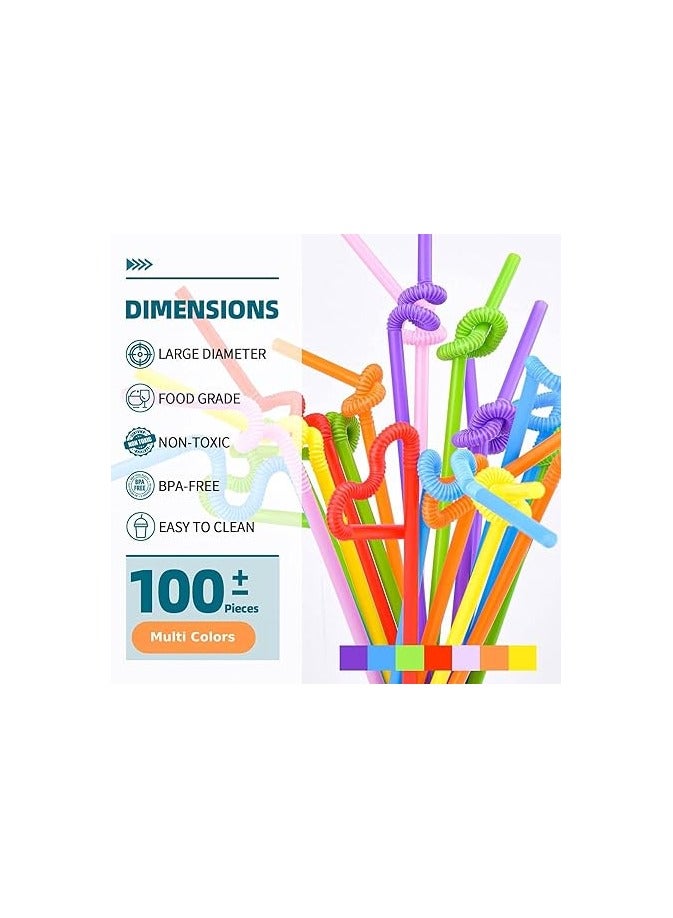 Risen 200 Pcs of Colorful Plastic Modeling Straws – Bendable, Extendable, Disposable, Safe, and Decorative Drinking Straws - Image 2