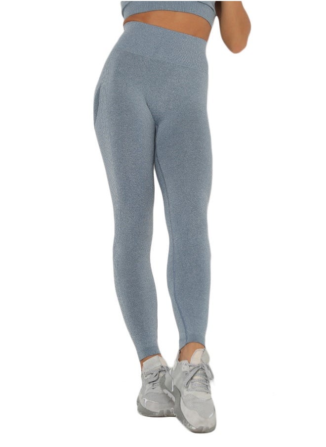 NIBEMINENT - Melange High Waist Leggings Blue - Image 1