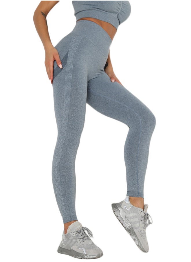 NIBEMINENT - Melange High Waist Leggings Blue - Image 1