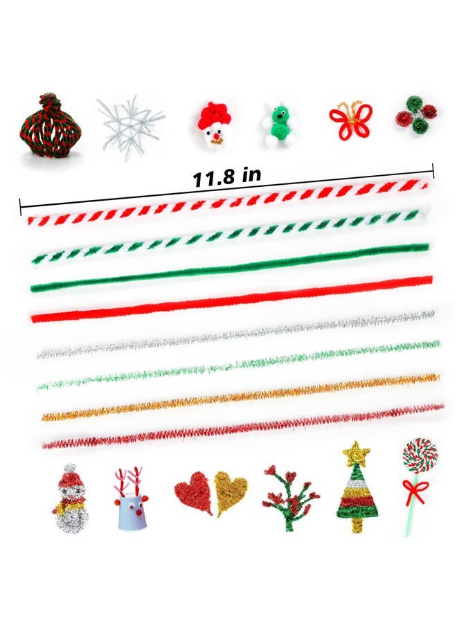 CVNDKN 320 Pieces Christmas Pipe Cleaners Craft in 8 Colors Chenille Stems for Home and School DIY Art Crafts.Suitable for Christmas or Daily Decoration.(0.23 x 11.8 Inches) - Image 2
