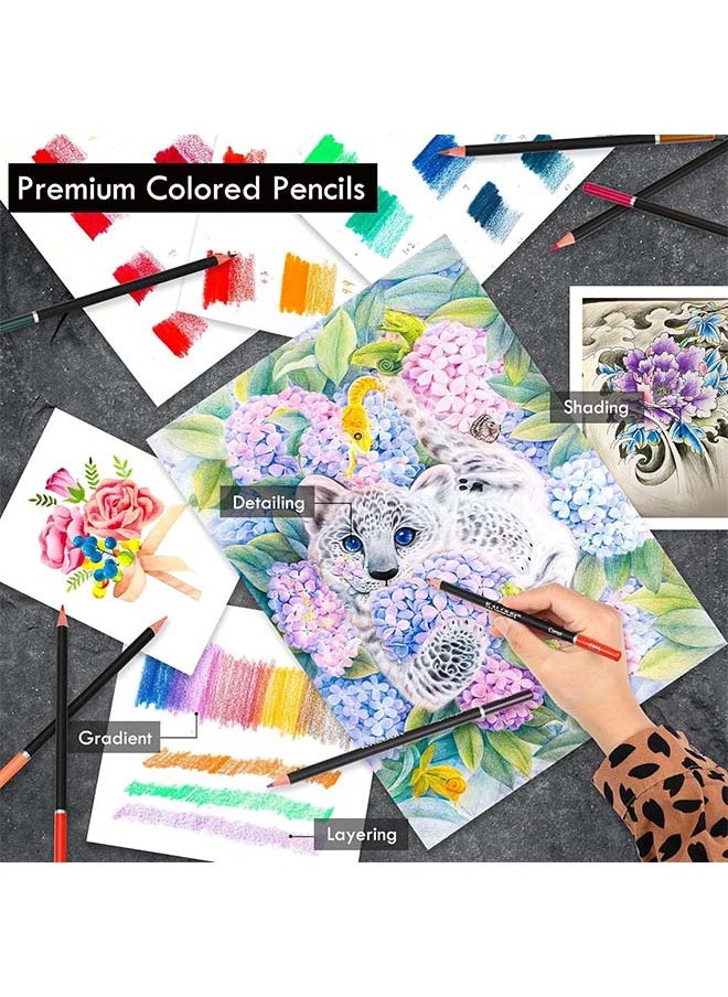 L&E 96 Pack Drawing Set Sketching Kit,include 72 Colored Pencils and 12pcs Sketching Pencils,Art Supplies for Drawing,Sketching and Coloring,Ideal for Beginner,Artists and Adults  - Image 3