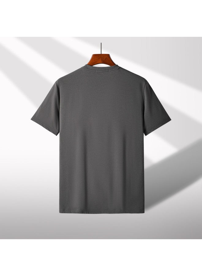 Fomoce mountain-inspired Printed Round Neck T-shirt - Summer Fashion Sportswear For Outdoor Menswear - Image 4