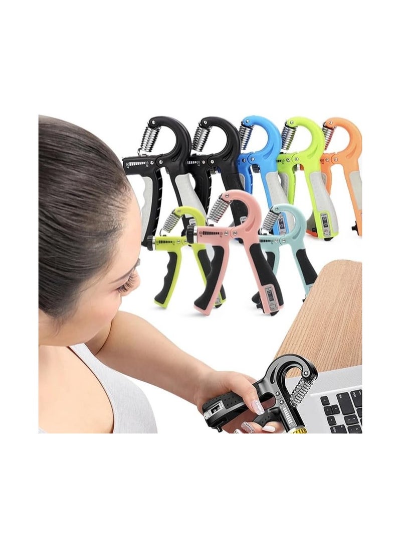 VIO Hand Grip Strengthener with Counter Grip Strength Trainer Forearm and Hand Exerciser for Muscle Building and Injury Recovery Intensity Resistance Adjustable 5 to 60 KG 11 to 132 LBS Black Grey - Image 3
