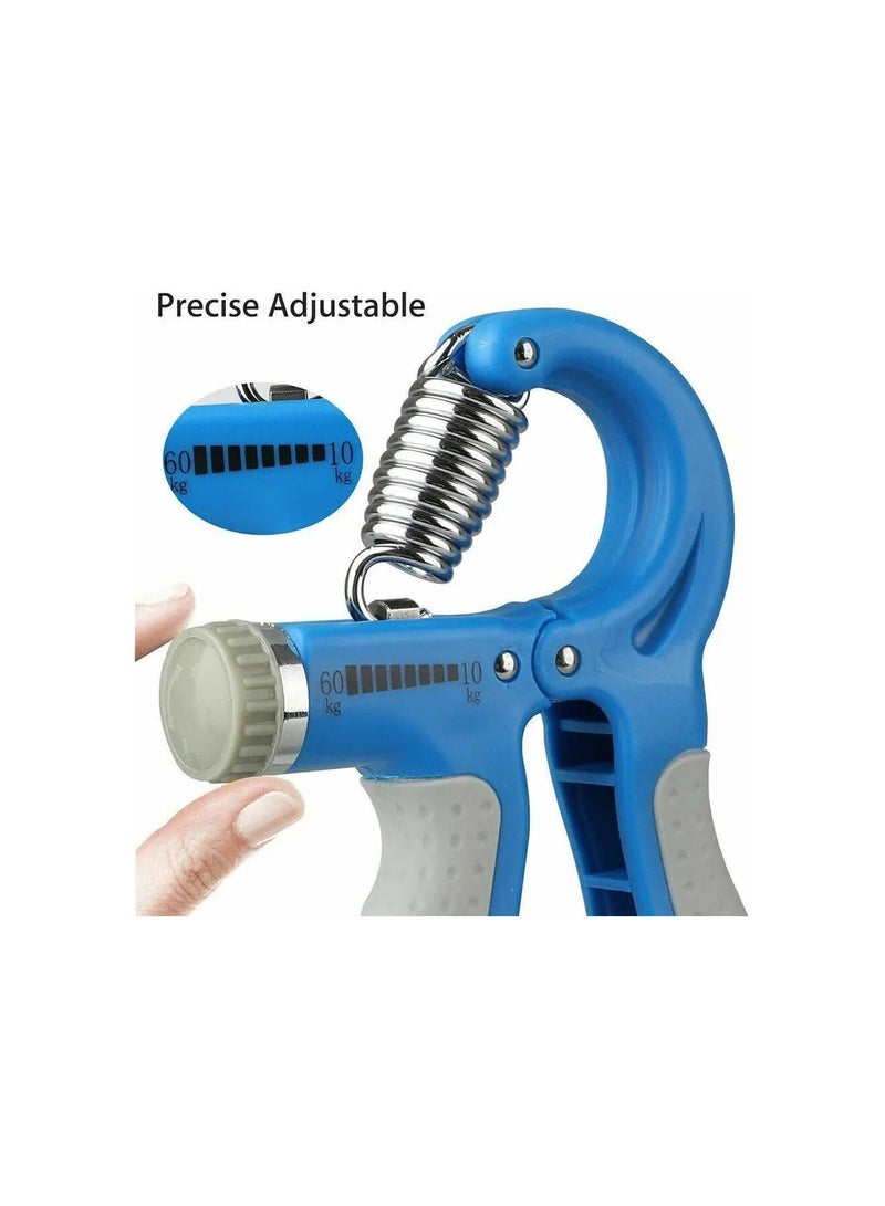 VIO Hand Grip Strengthener with Counter Grip Strength Trainer Forearm and Hand Exerciser for Muscle Building and Injury Recovery Intensity Resistance Adjustable 5 to 60 KG 11 to 132 LBS Black Grey - Image 4