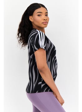 adidas Originals Women Sportswear Fit Short Sleeve Outdoor T-Shirt, Multicolor  - Image 3
