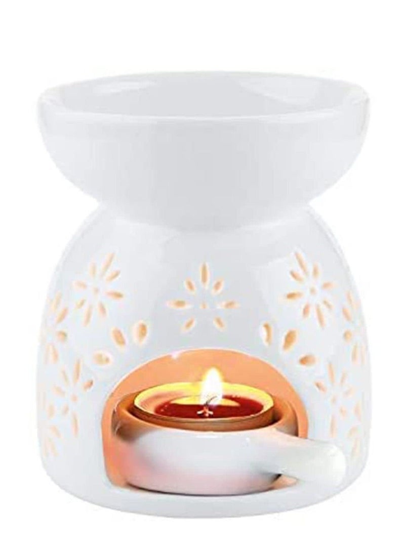 NIBEMINENT Ceramic Aroma Burner Diffuser with Candle Holder  - Image 1