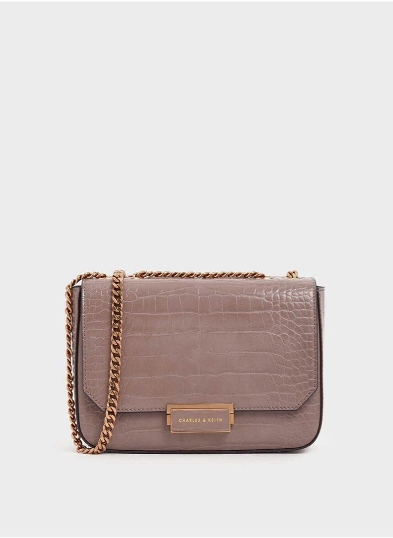 Charles & Keith Charles & keith classic metal chain crossbody bag  - Image 1
