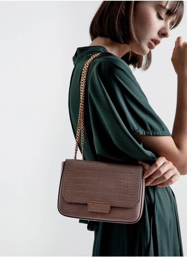 Charles & Keith Charles & keith classic metal chain crossbody bag  - Image 3