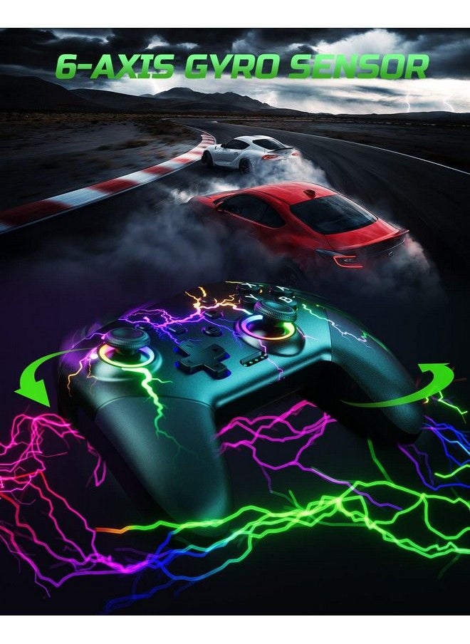 VOYEE - Wireless Controllers Compatible With Switch/Switch Lite/Switch Oled/Windows/Ios/Android Rgb Lightning Programmable Wireles Pro Controller With One Key Pairing Wake Up Turbo Motion Vibration - Image 1