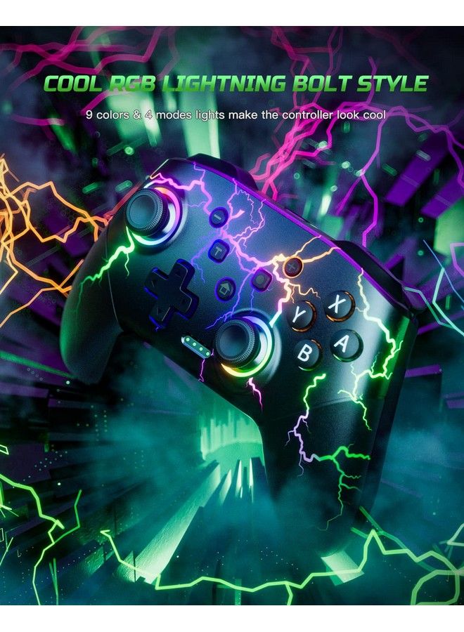 VOYEE - Wireless Controllers Compatible With Switch/Switch Lite/Switch Oled/Windows/Ios/Android Rgb Lightning Programmable Wireles Pro Controller With One Key Pairing Wake Up Turbo Motion Vibration - Image 1