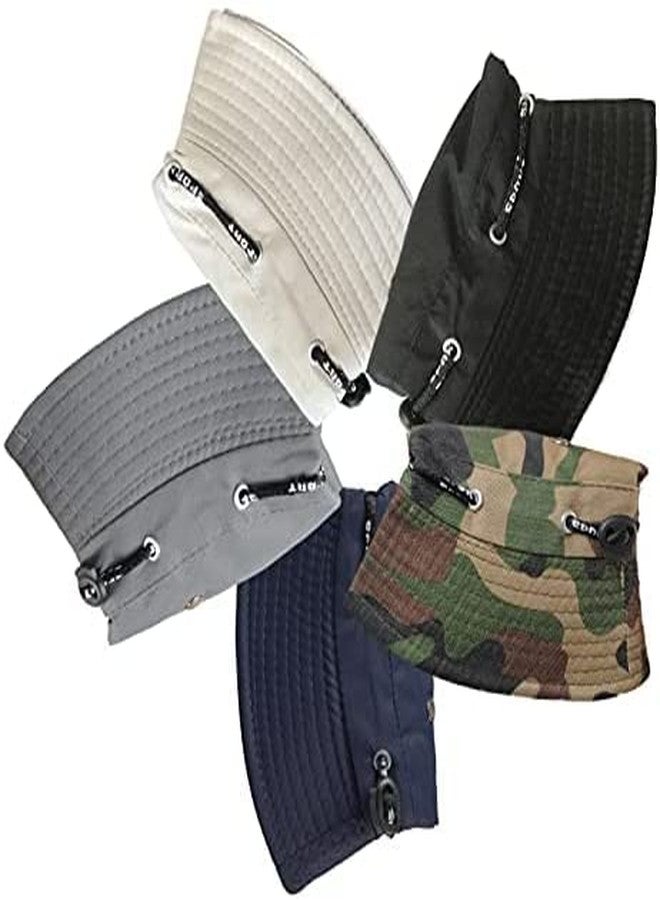 Missby® Women's Cotton Adjustable IMP Packable Beach Bucket Sunhat (Navy Blue) - Image 3