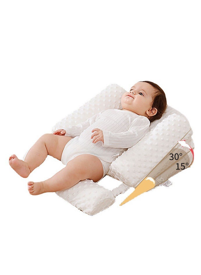 Adjustable 15-30 Degree Incline Baby Nursery Pillow with Removeable Breastfeeding Pillows, Anti-Vomit Milk Crib Wedge for Newborn Infant, Ideal Toddler Bedding Headrest for Better Night’s Sleep  - Image 1