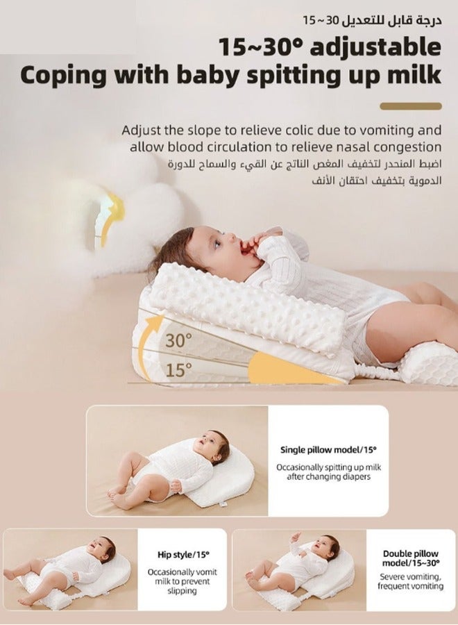 Adjustable 15-30 Degree Incline Baby Nursery Pillow with Removeable Breastfeeding Pillows, Anti-Vomit Milk Crib Wedge for Newborn Infant, Ideal Toddler Bedding Headrest for Better Night’s Sleep  - Image 5