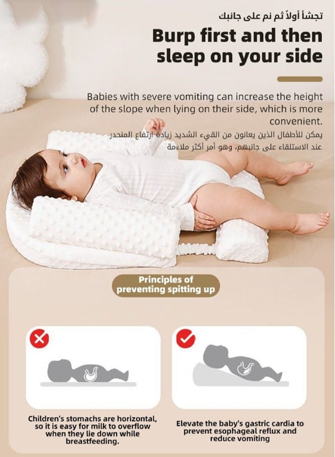 Adjustable 15-30 Degree Incline Baby Nursery Pillow with Removeable Breastfeeding Pillows, Anti-Vomit Milk Crib Wedge for Newborn Infant, Ideal Toddler Bedding Headrest for Better Night’s Sleep  - Image 4