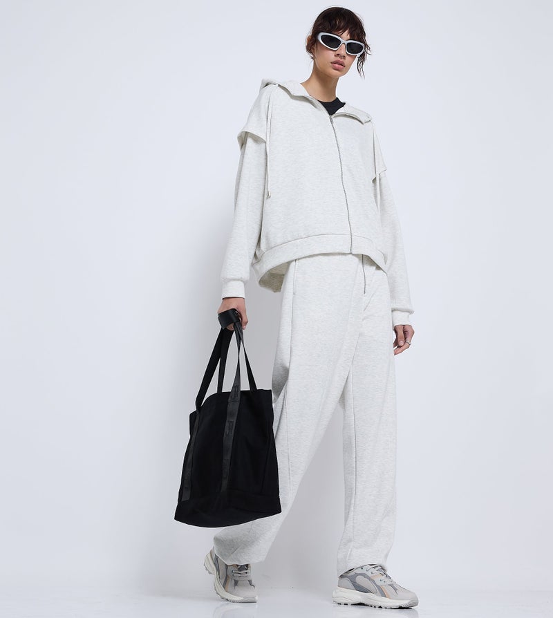 إف5 بنطلون رياضي مريح للنساء - رمادي ميلانج - Image 1