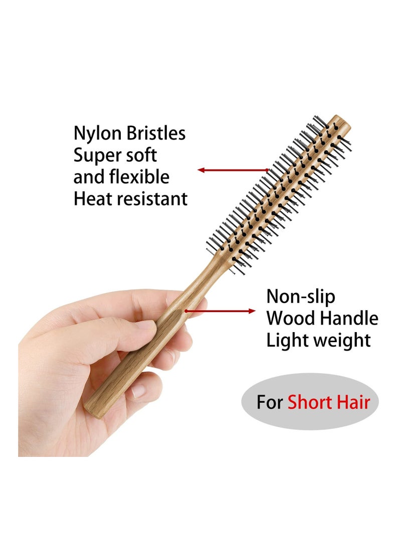 Excefore - 2 Pieces Thick Round Hair Comb Bristle Round Hair Brush Blow Drying Hairbrush Small Brush Short Hair Massage Comb Head Massage Round Brush Roll Hairbrush for Wet or Dry Hair - Image 1