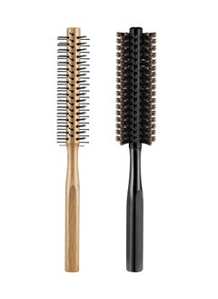 2 Pieces Thick Round Hair Comb Bristle Round Hair Brush Blow Drying Hairbrush Small Brush Short Hair Massage Comb Head Massage Round Brush Roll Hairbrush for Wet or Dry Hair