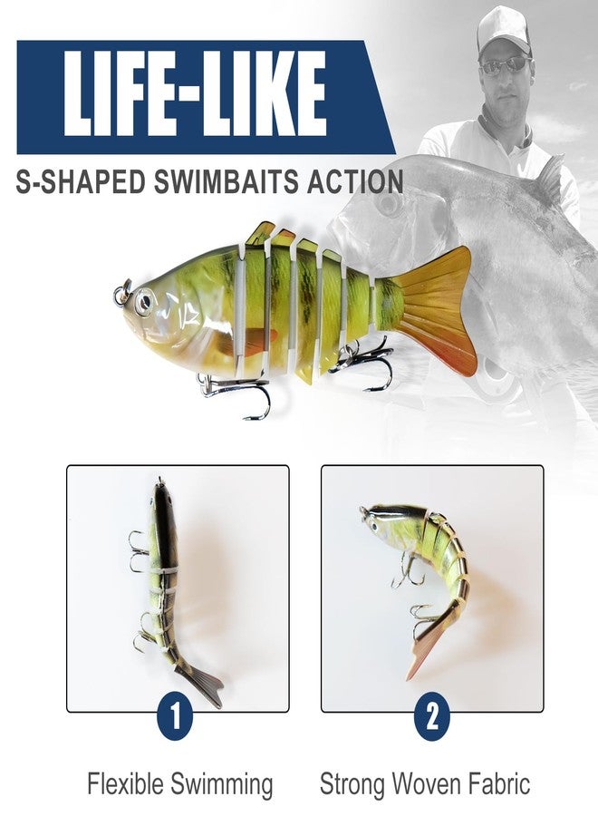 CTrowelpro 6PCS Fishing Lures for Freshwater and Saltwater with case,Slow Sinking Multi Jointed Swimbaits, Lifelike Lures for Bass Trout Crappie Walleye Pike - Image 4
