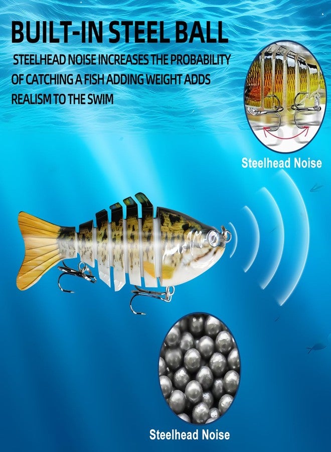 CTrowelpro 6PCS Fishing Lures for Freshwater and Saltwater with case,Slow Sinking Multi Jointed Swimbaits, Lifelike Lures for Bass Trout Crappie Walleye Pike - Image 5
