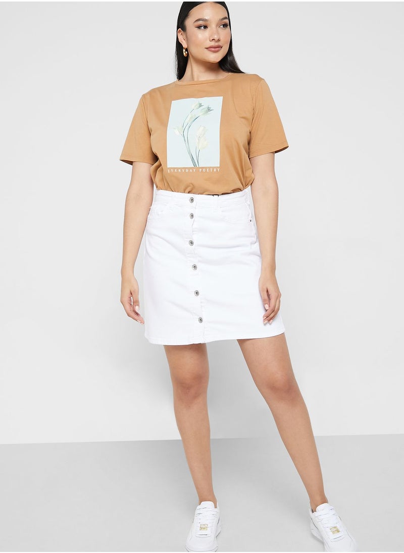 Jacqueline de Yong - Button Detail Skirt - Image 1