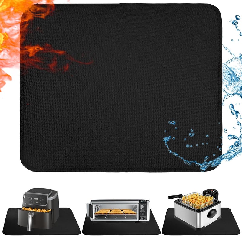 TOHONFOO Heat Resistant Mat for Air Fryer,Deep Fryer,Oven,16x24in Hot Pads for Kitchen Counter Heat Protector,Under Coffee Maker Mats for Quartz Countertop Protector,Deep Fryer Coffee Machine Accessories - Image 1