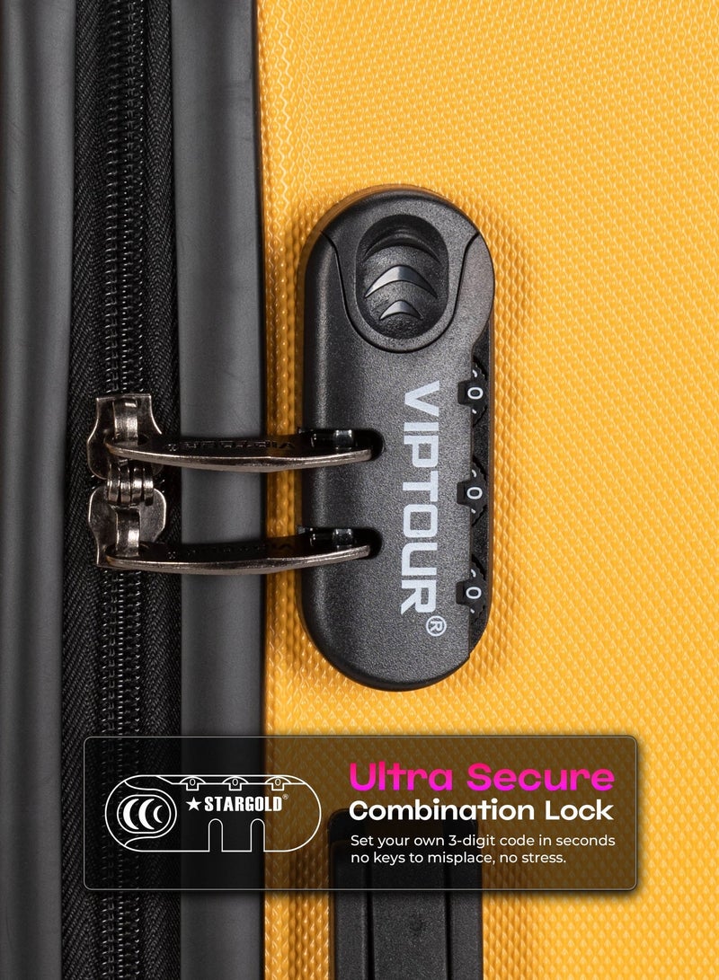 VIPTOUR Set of 4 ABS Trolley Luggage With Number Lock 20,24,28,32 Inches - Image 3