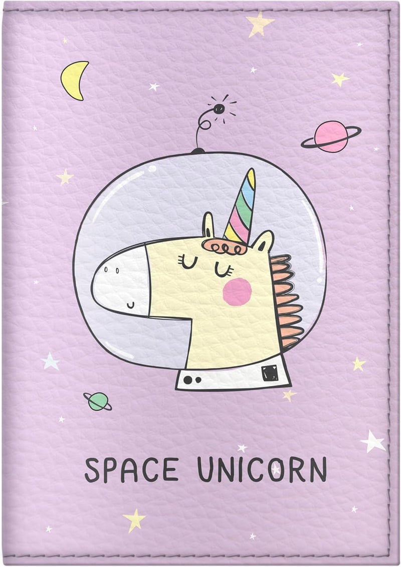 Quttie Passport Cover for Kids, Women and Men, Cute Travel Passport Holder (Space Unicorn) - Image 1