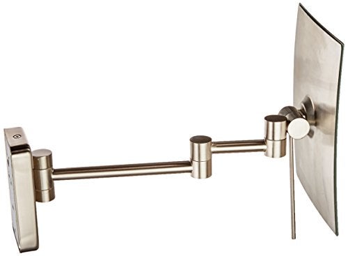 JERDON 8.75-Inch x 6.5-Inch Wall Mount Makeup Mirror - Personal Mirror with 5X Magnification & 14 inch Wall Extension - Nickel Wall Mount Arm - Model JRT695N - Image 4
