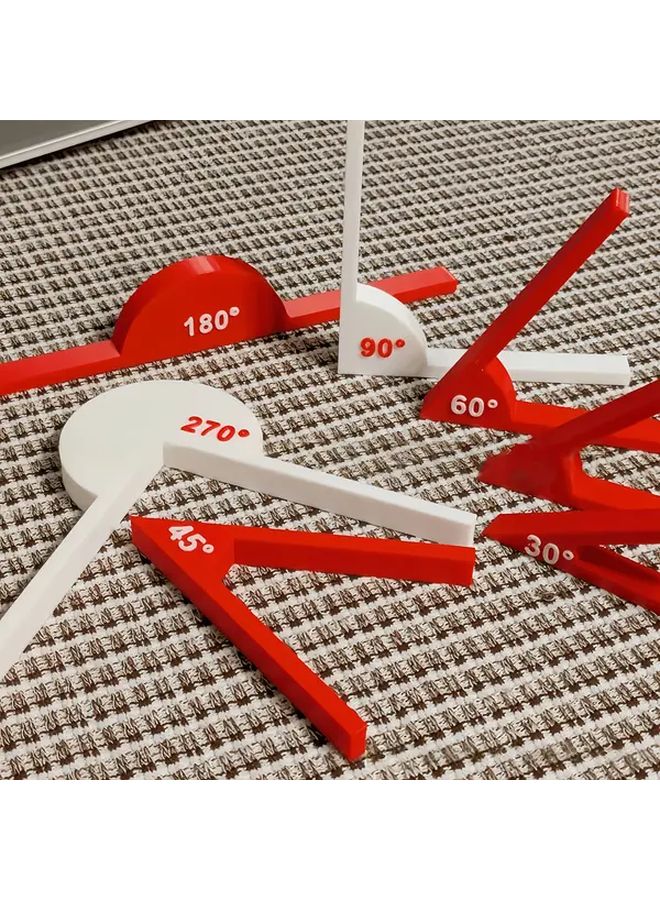 9 Pcs Math Angle Measurement Tool Set Geometry Teaching Aid for Learning - Image 4