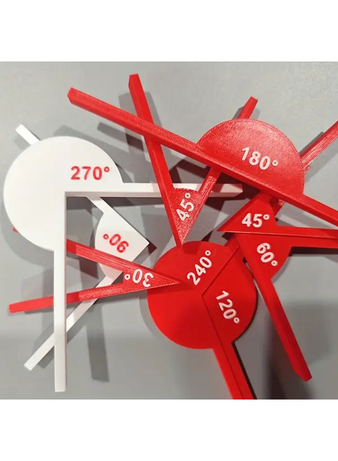 9 Pcs Math Angle Measurement Tool Set Geometry Teaching Aid for Learning - Image 2