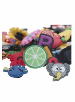 KASTWAVE Shoe Decoration Charms,  50 PCS Mixed PVC Shoe Charms for Shoes Silicone Wristbands, PVC Shoe Charms for Croc, Different Shapes, Hole Hole Shoes Buckle, Party Gift for Kids and Teens Girls  - Image 2