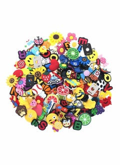 KASTWAVE Shoe Decoration Charms,  50 PCS Mixed PVC Shoe Charms for Shoes Silicone Wristbands, PVC Shoe Charms for Croc, Different Shapes, Hole Hole Shoes Buckle, Party Gift for Kids and Teens Girls  - Image 1