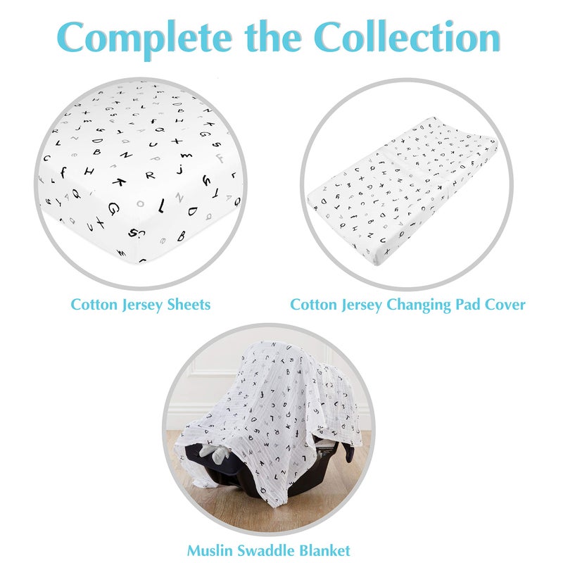 American Baby Company Printed 100% Cotton Knit Fitted Contoured Changing Table Pad Cover/Sheet - Compatible with Mika Micky Bassinet, Alphabet, for Boys and Girls - Image 4