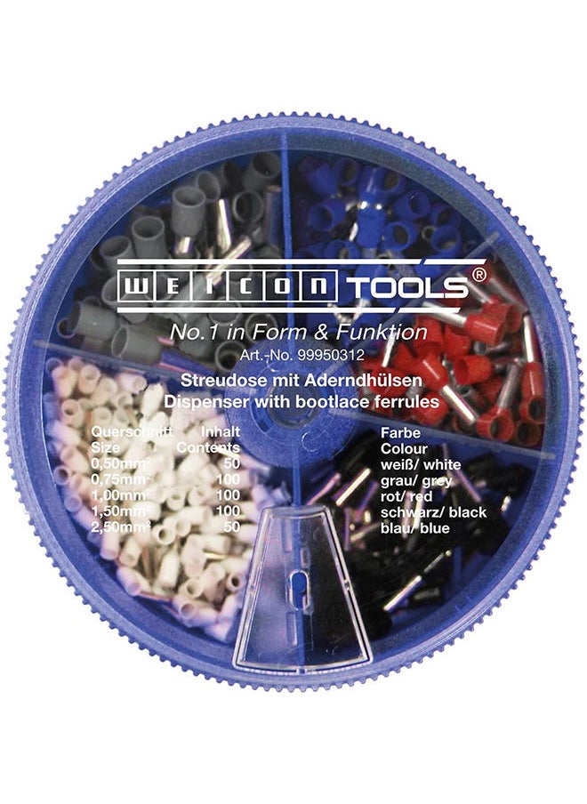Weicon - Crimp Set Pro Tool  Case with 2 stripping tools & wire end ferrules  Duo-Crimp No. 300  Wire Stripper No. 7 Magic  Shaker with 400 wire ends (0.5-2.5 mm²) - Image 1