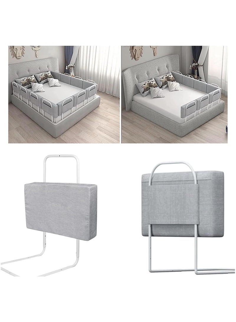 Bed Guard Rail for kids,Bed Safety Barrier Protection,Upgrade Reinforced Safety Fence Protector Bed Guard Rail for Cribs,Height Adjustable Children's Bed Guard Rail(Grey-1pcs-60x28cm) - Image 1