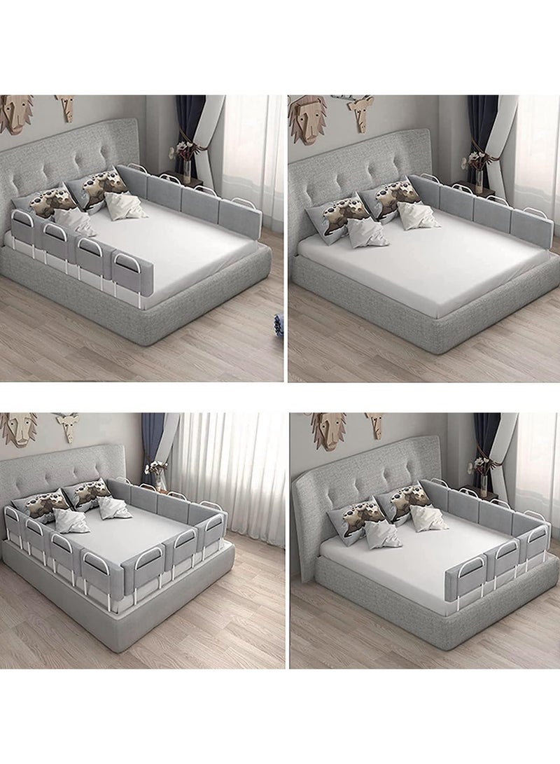 Bed Guard Rail for kids,Bed Safety Barrier Protection,Upgrade Reinforced Safety Fence Protector Bed Guard Rail for Cribs,Height Adjustable Children's Bed Guard Rail(Grey-1pcs-60x28cm) - Image 2