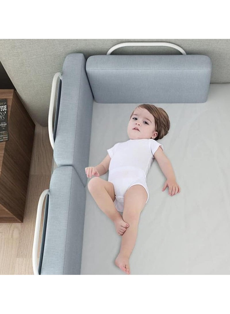 Bed Guard Rail for kids,Bed Safety Barrier Protection,Upgrade Reinforced Safety Fence Protector Bed Guard Rail for Cribs,Height Adjustable Children's Bed Guard Rail(Grey-1pcs-60x28cm) - Image 4