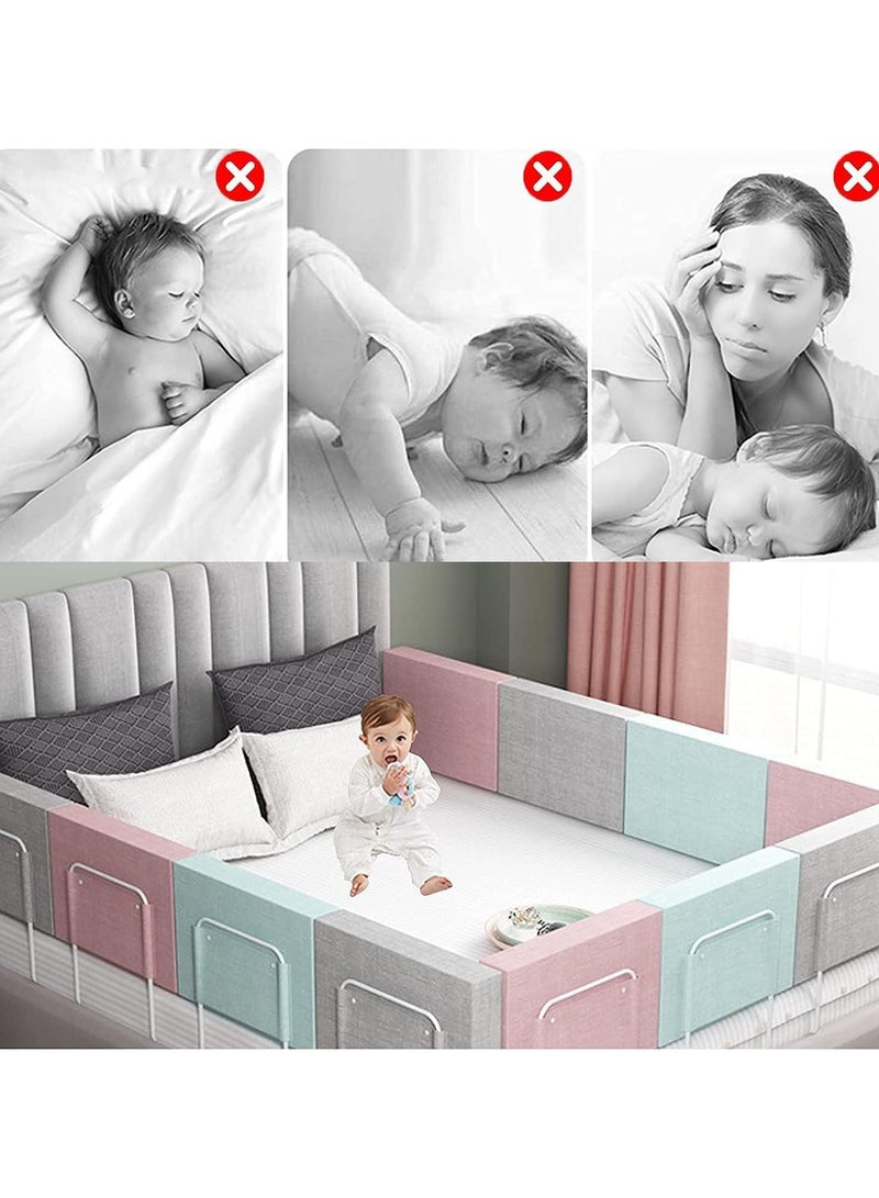 Bed Guard Rail for kids,Bed Safety Barrier Protection,Upgrade Reinforced Safety Fence Protector Bed Guard Rail for Cribs,Height Adjustable Children's Bed Guard Rail(Grey-1pcs-60x28cm) - Image 5