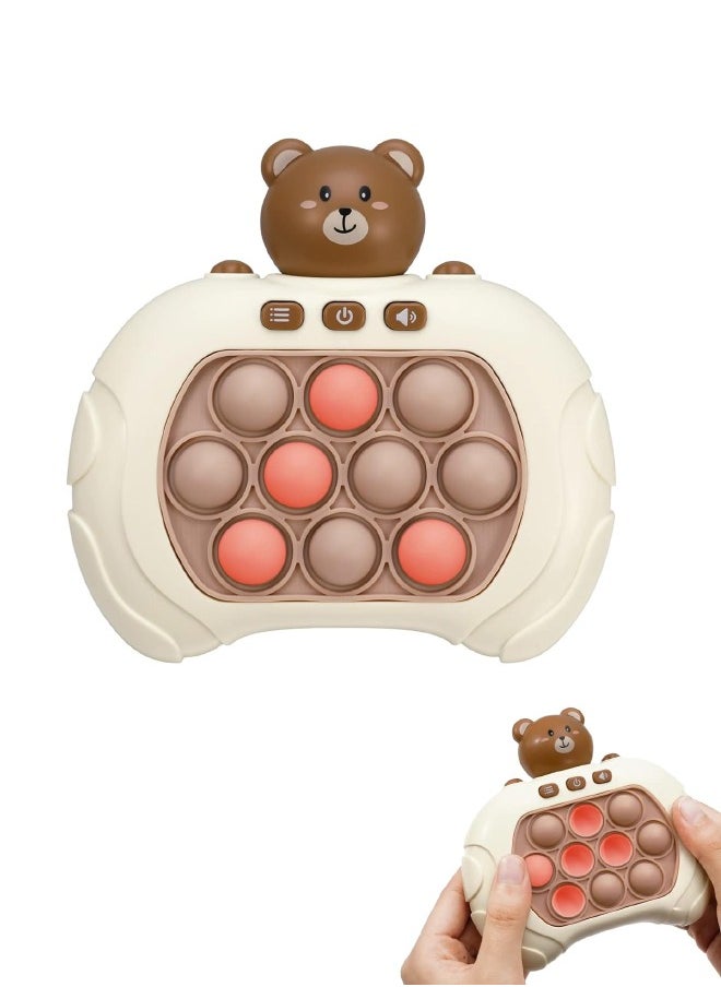 POP Pop Fidget Games for Kids, Decompression Breakthrough Puzzle Game Machine, Push Bubble Pop Puzzle Game, Quick Push Game Console, Push Button Toy for Kids Girl Boy Birthday Gift (Brown Bear)  - Image 1