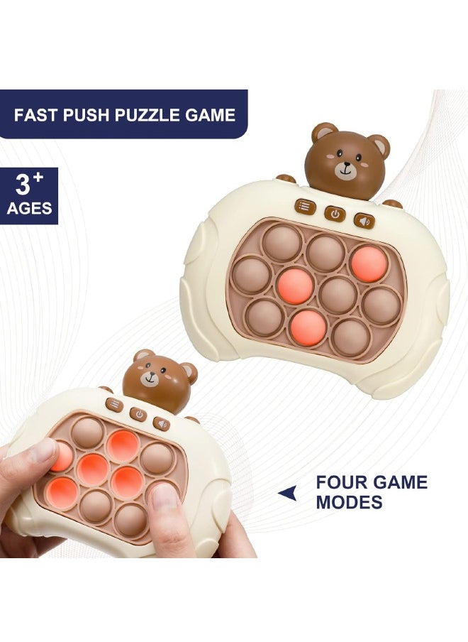 POP Pop Fidget Games for Kids, Decompression Breakthrough Puzzle Game Machine, Push Bubble Pop Puzzle Game, Quick Push Game Console, Push Button Toy for Kids Girl Boy Birthday Gift (Brown Bear)  - Image 3