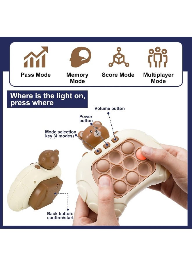 POP Pop Fidget Games for Kids, Decompression Breakthrough Puzzle Game Machine, Push Bubble Pop Puzzle Game, Quick Push Game Console, Push Button Toy for Kids Girl Boy Birthday Gift (Brown Bear)  - Image 2