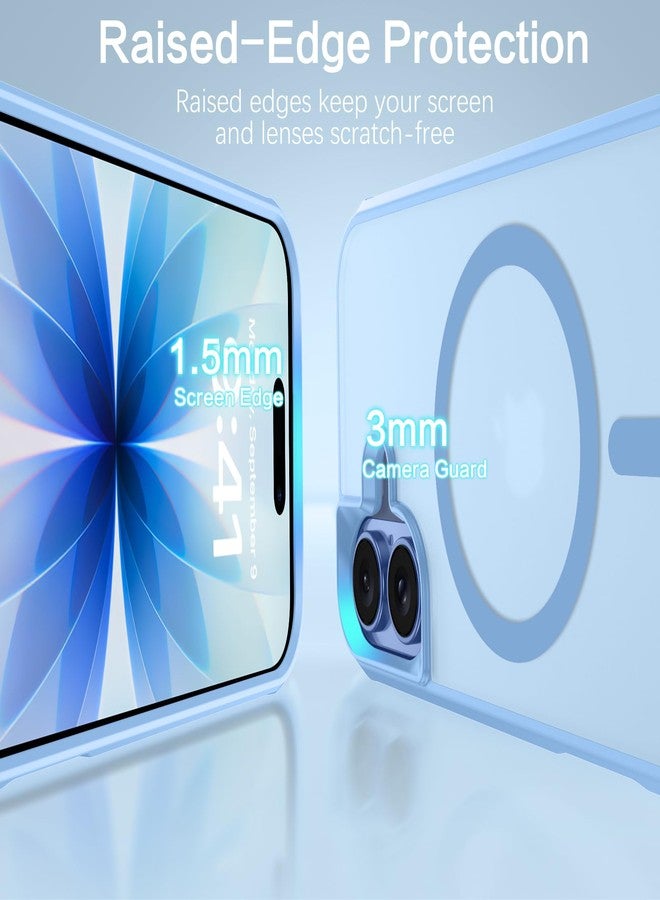 بنتوبين جراب BENTOBEN المغناطيسي لهاتف iPhone 17 (إصدار 2025) [متوافق مع Magsafe] جراب هاتف شفاف غير لامع لهاتف iPhone 17، نحيف، مقاوم للصدمات، شعار بارز، مناسب للرجال والنساء والفتيات والفتيان، لون أزرق ضبابي - Image 5