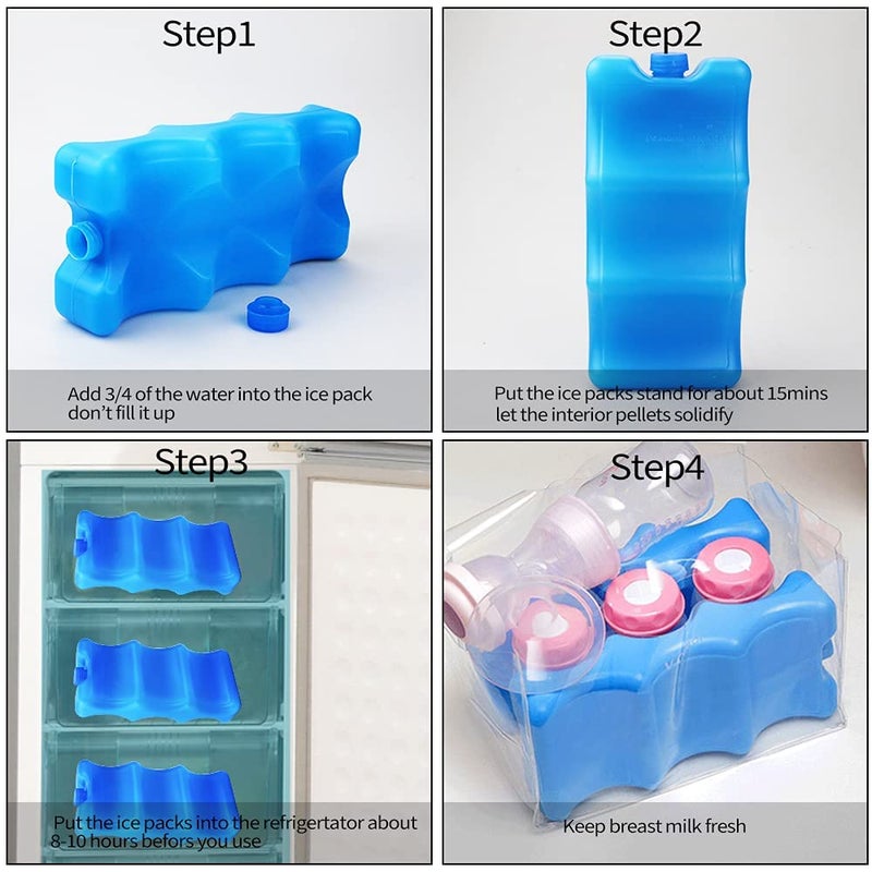 ISUSSER Pack of 3 Reusable Ice Packs for Breastmilk Storage, Bottle Ice Packs for Cool Cooler Bag, Breakfast, Lunch, Baby Bottles, Beer, Camping and Travel - Image 5
