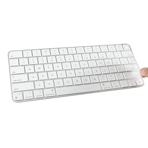Allinside Silicone Keyboard Cover for iMac Magic Keyboard A2449/A2450, Protective Skin for iMac 24" Wireless Keyboard Released in 2021, US Layout, Transparent - Image 1