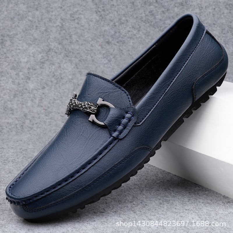 Doudou Shoes Men'S Genuine Leather Shoes Breathable Casual Shoes Korean Style Lazy Shoes Soft Sole Driving Shoes For Men - Image 4