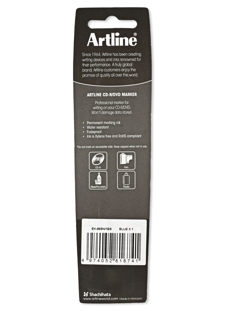 Artline 883 CD-R/DVD Marker in Blister Pack, Fine Line 0.5mm, Color:Blue - ARMK883BL-BP - Image 5