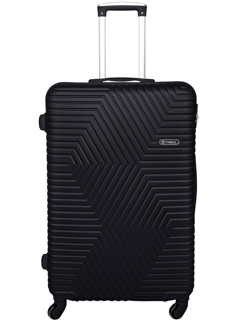 TRAVEL WAY - TrekKit Lightweight Luggage Trolley Set of 2 Bag - 2 Sizes Hardshell Suitcase Spinner Luggage for Travel | ABS Luggage with 4 Spinner Wheels (Shine Black, Set of 2) - Image 1